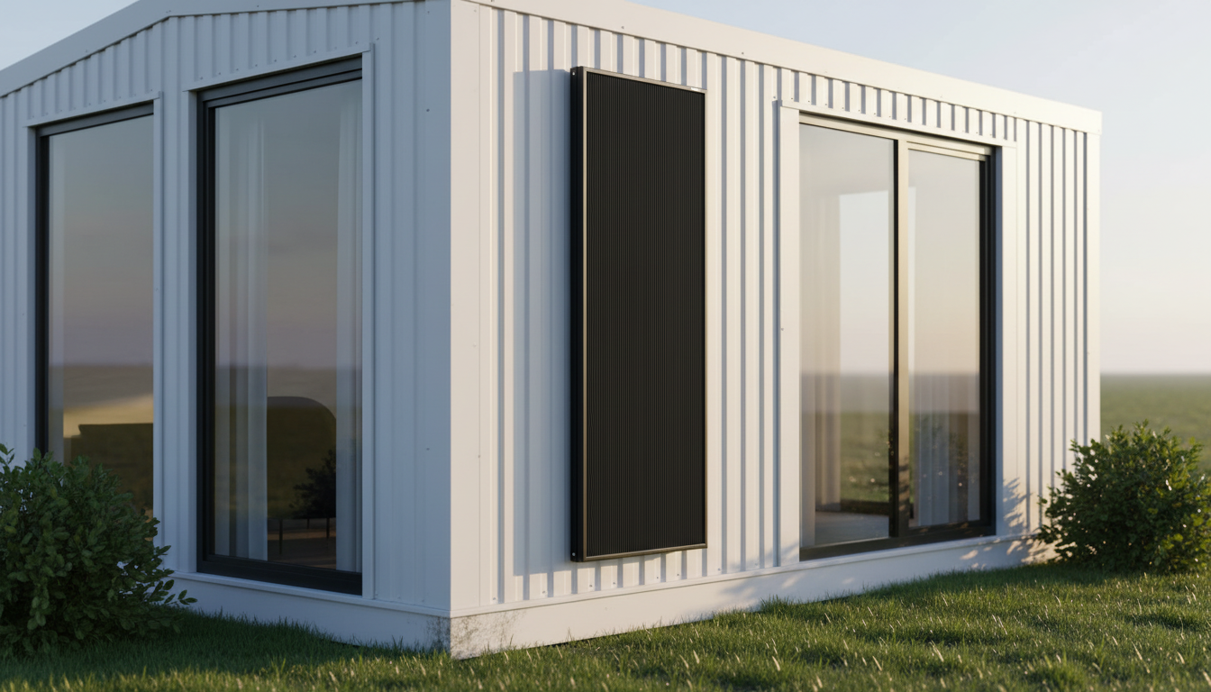 A1 Solar Vent Rendering Container Tiny House Weiss